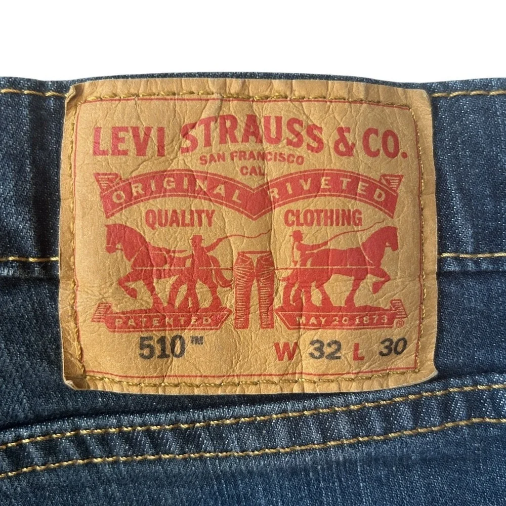 LEVI'S 510 Skinny Jeans Mens 32x30 Mid-Rise Medium Wash Stretch Denim WaterLess